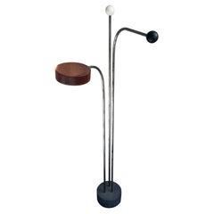 Vintage coat hat rack stand post modern mid century metal and wood