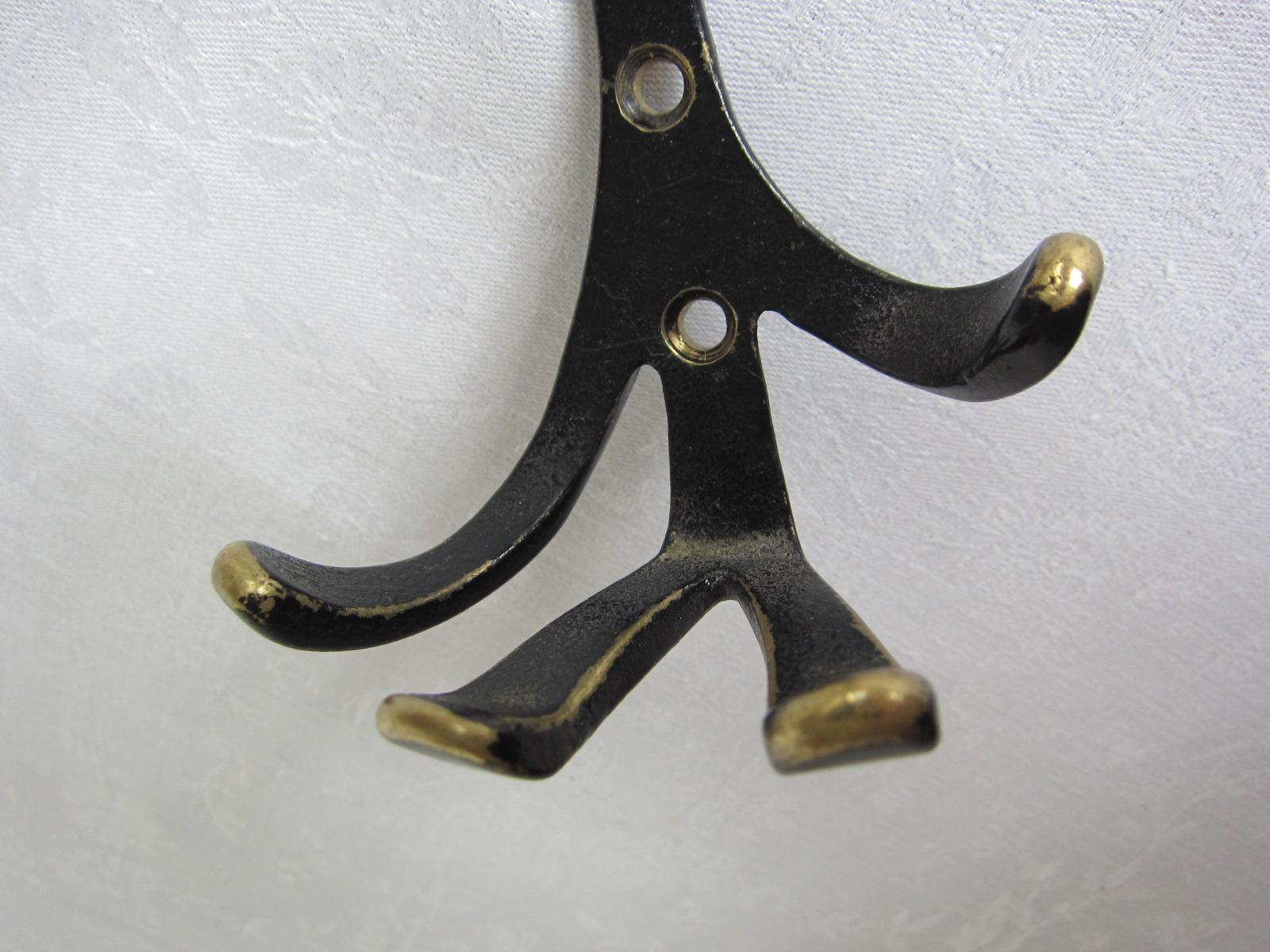 Vintage Coat hooks in shape of cat, lion, cow and monkey, 1950s Walter Bosse For Sale 5