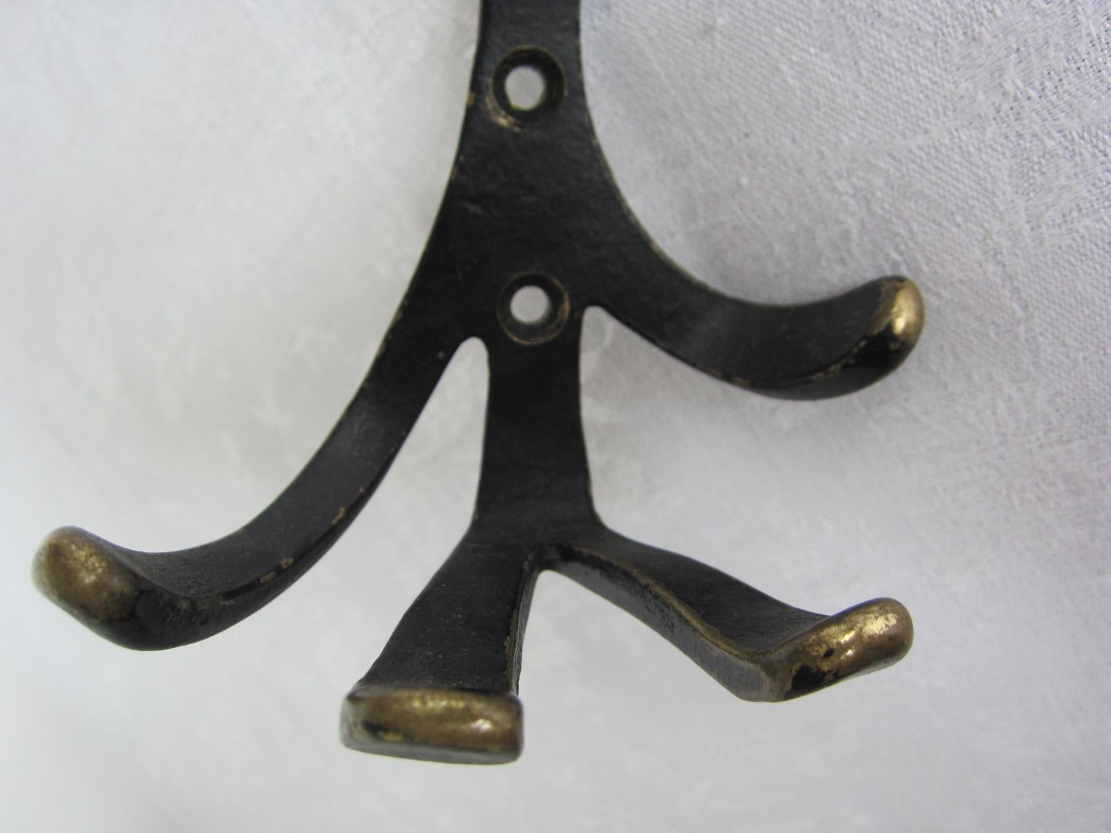 Vintage Coat hooks in shape of cat, lion, cow and monkey, 1950s Walter Bosse For Sale 10