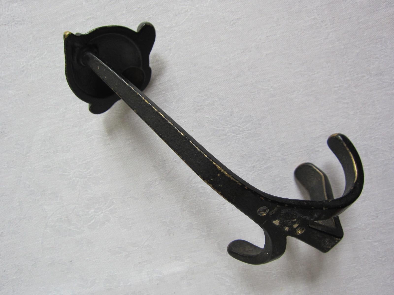 Vintage Coat hooks in shape of cat, lion, cow and monkey, 1950s Walter Bosse For Sale 1