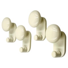 Vintage Coat Hooks in White Plastic by Carlo Bartoli for Con&Con, 70s - Set of 4