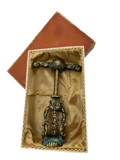 Vintage Coat of Arms Bronze Corkscrew in Original Box, Germany, 1950s Midcentury