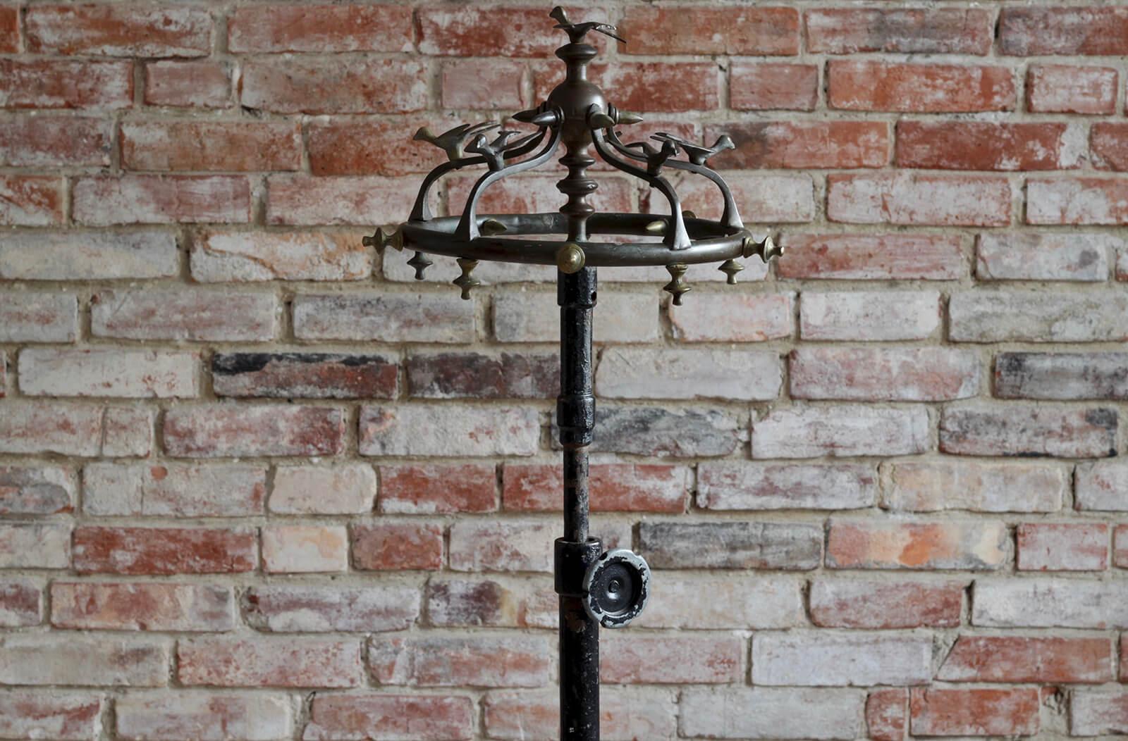 Vintage Coat Rack, Cast Iron & Brass, Early 20th Century For Sale 5