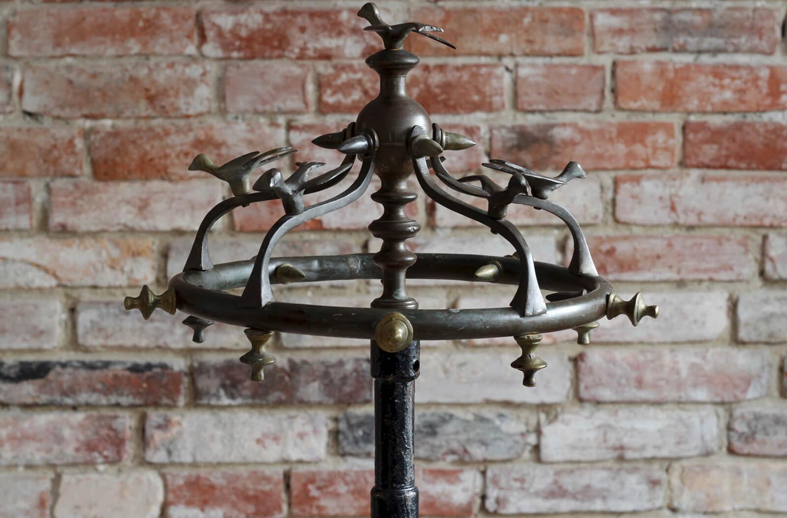 British Vintage Coat Rack, Cast Iron & Brass, Early 20th Century For Sale