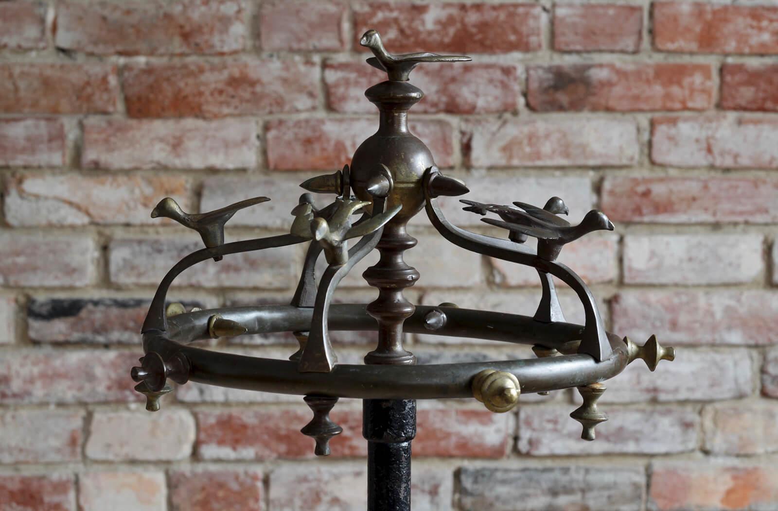 Vintage Coat Rack, Cast Iron & Brass, Early 20th Century In Good Condition For Sale In Wrocław, Poland