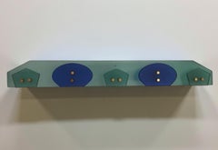 Vintage Coat Rack in colored glass and brass, Italy 1970s