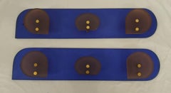 Vintage Coat Rack in colored glass and brass, Italy 1970s