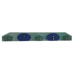 Vintage Coat Rack in colored glass and brass, Italy 1970s