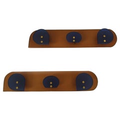 Vintage Coat Rack in colored glass and brass, Italy 1970s