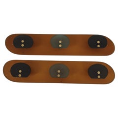 Vintage Coat Rack in colored glass and brass, Italy 1970s