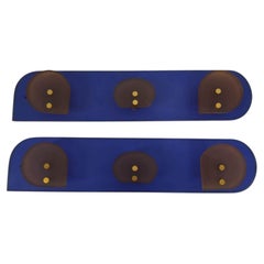 Vintage Coat Rack in colored glass and brass, Italy 1970s