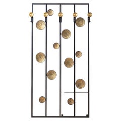 Vintage Coat Rack, Space Age, Metal & Brass