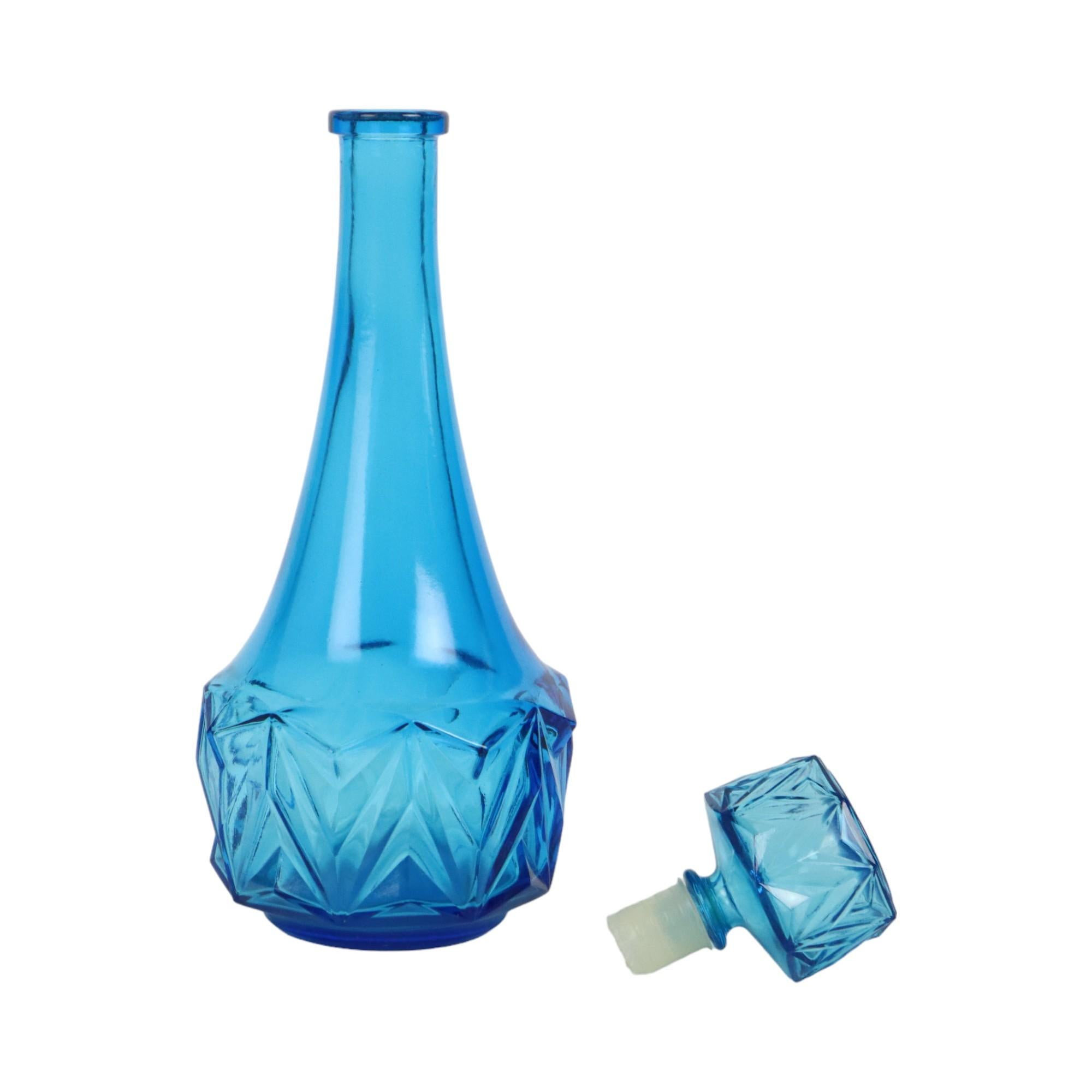 20ième siècle Carafe bleu cobalt 0,5L fabriqué en Belgique en vente