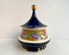 Vintage Cobalt Blue Ceramic Candy or Sugar Bowl, Italy, 1970s