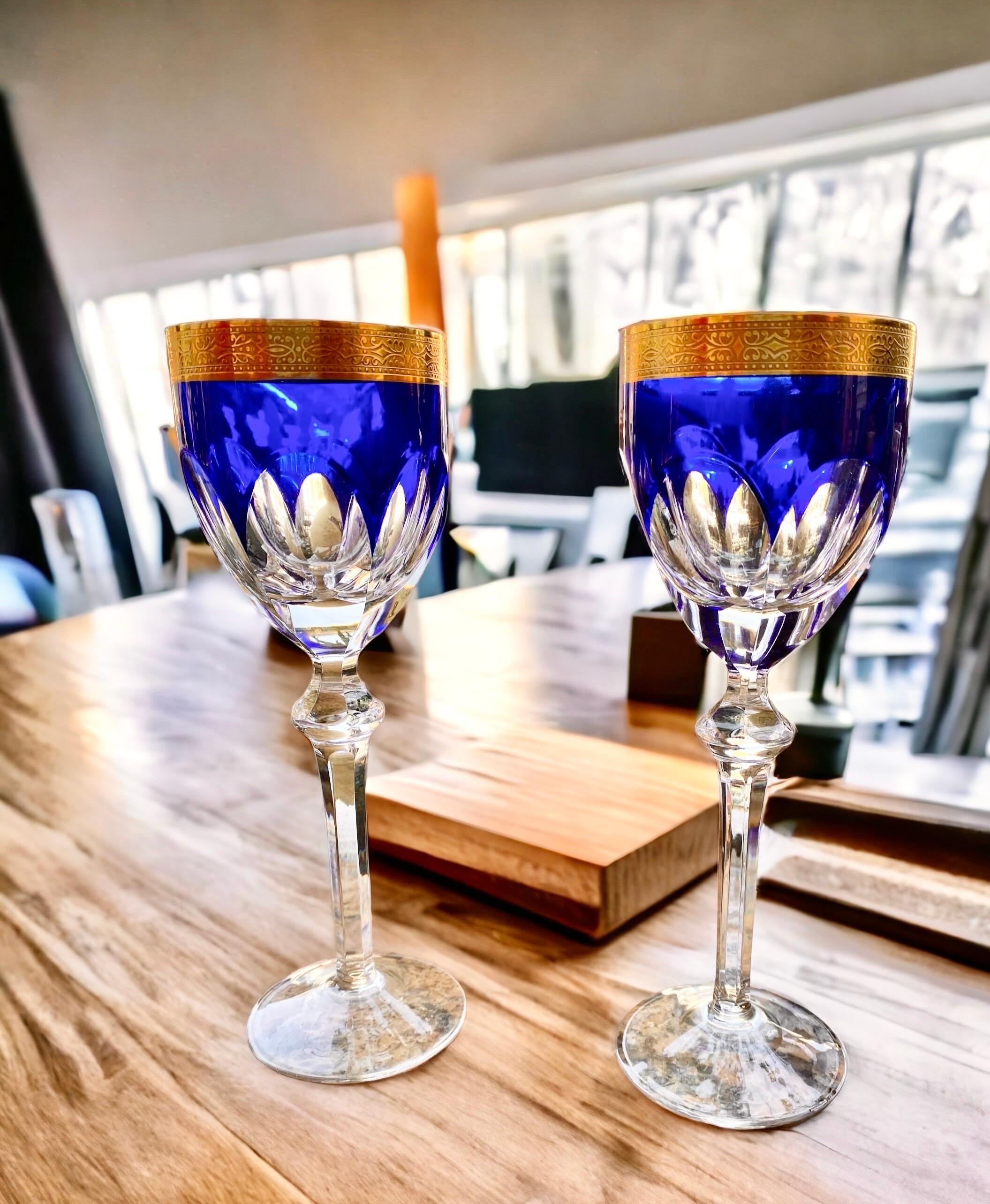 vintage cobalt blue goblets