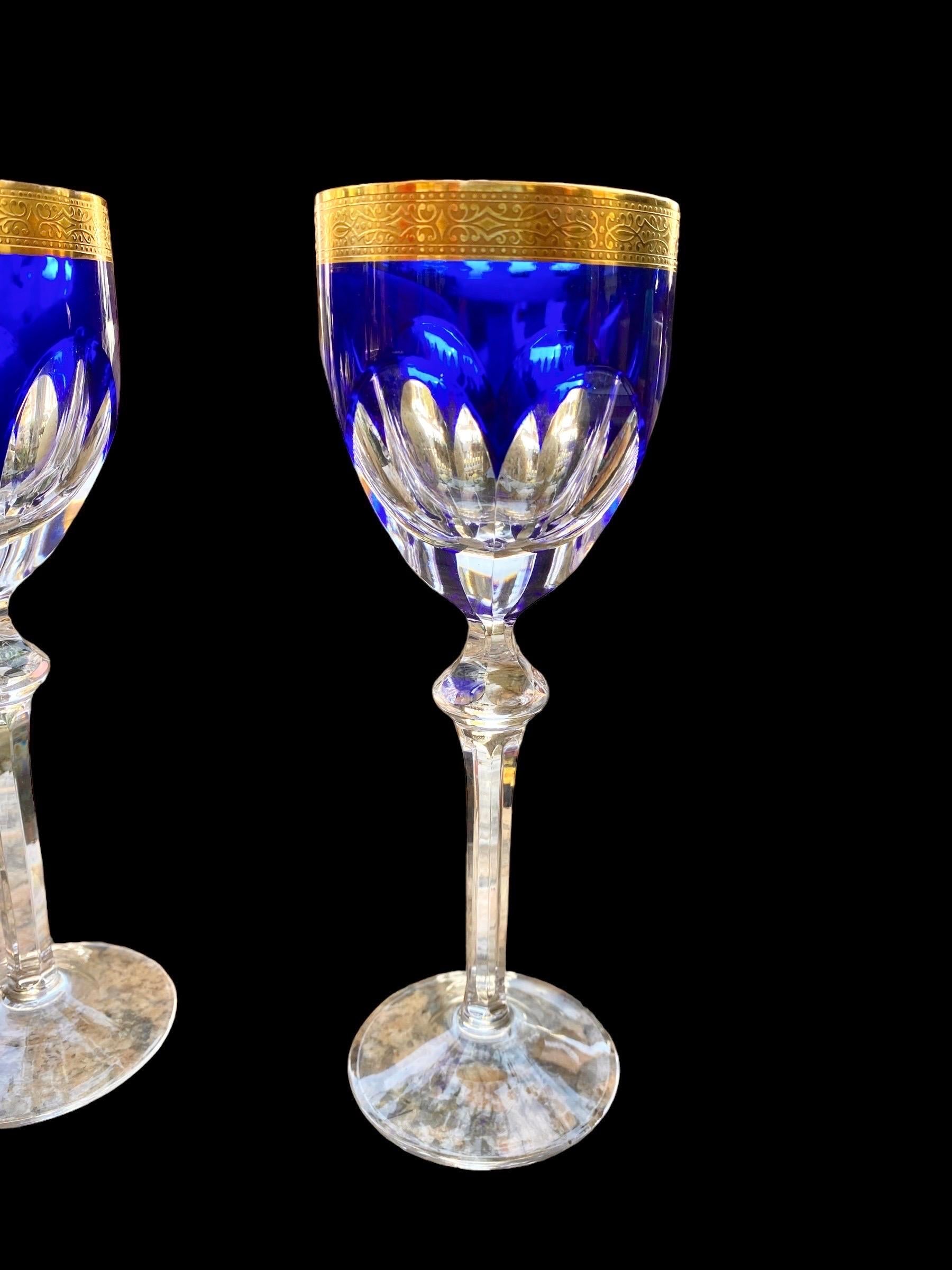blue crystal wine glasses