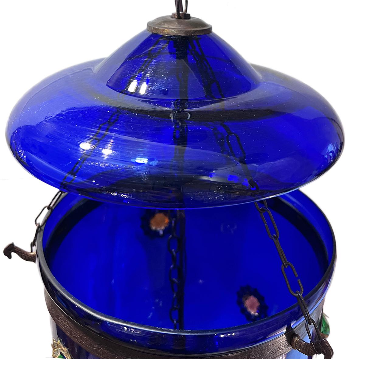 blue glass bell