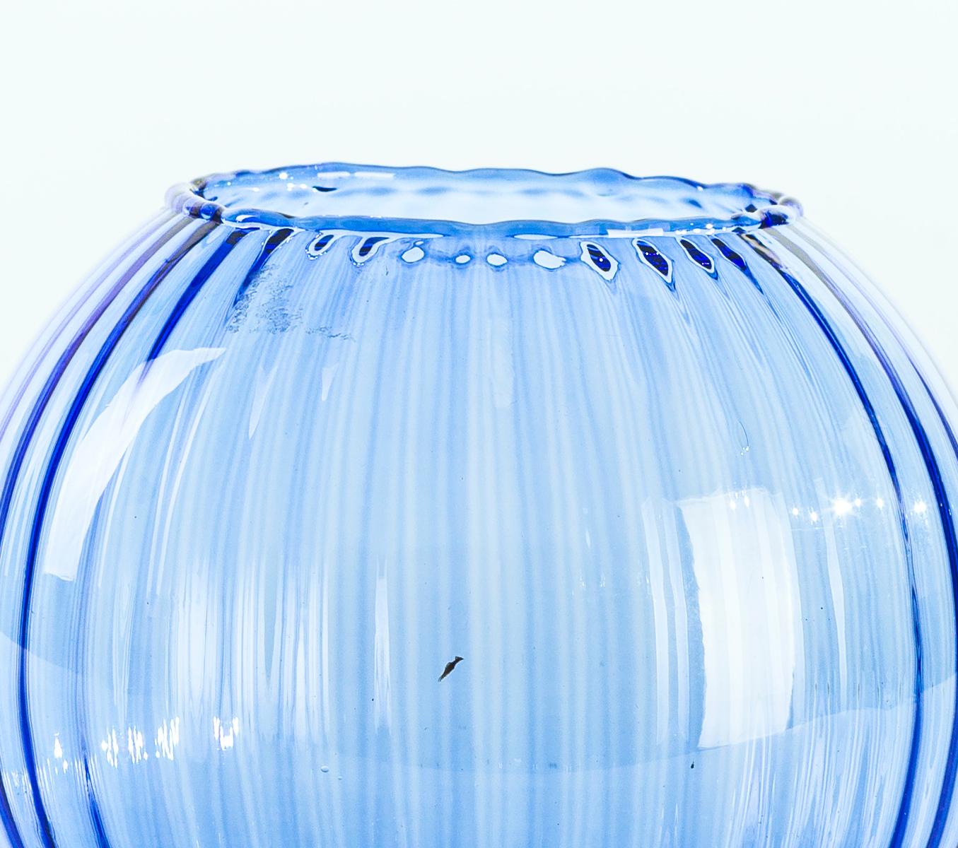 glass vase blue