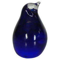 Vintage Cobalt Blue Murano Art Glass Bird Penguin Figurine Paperweight