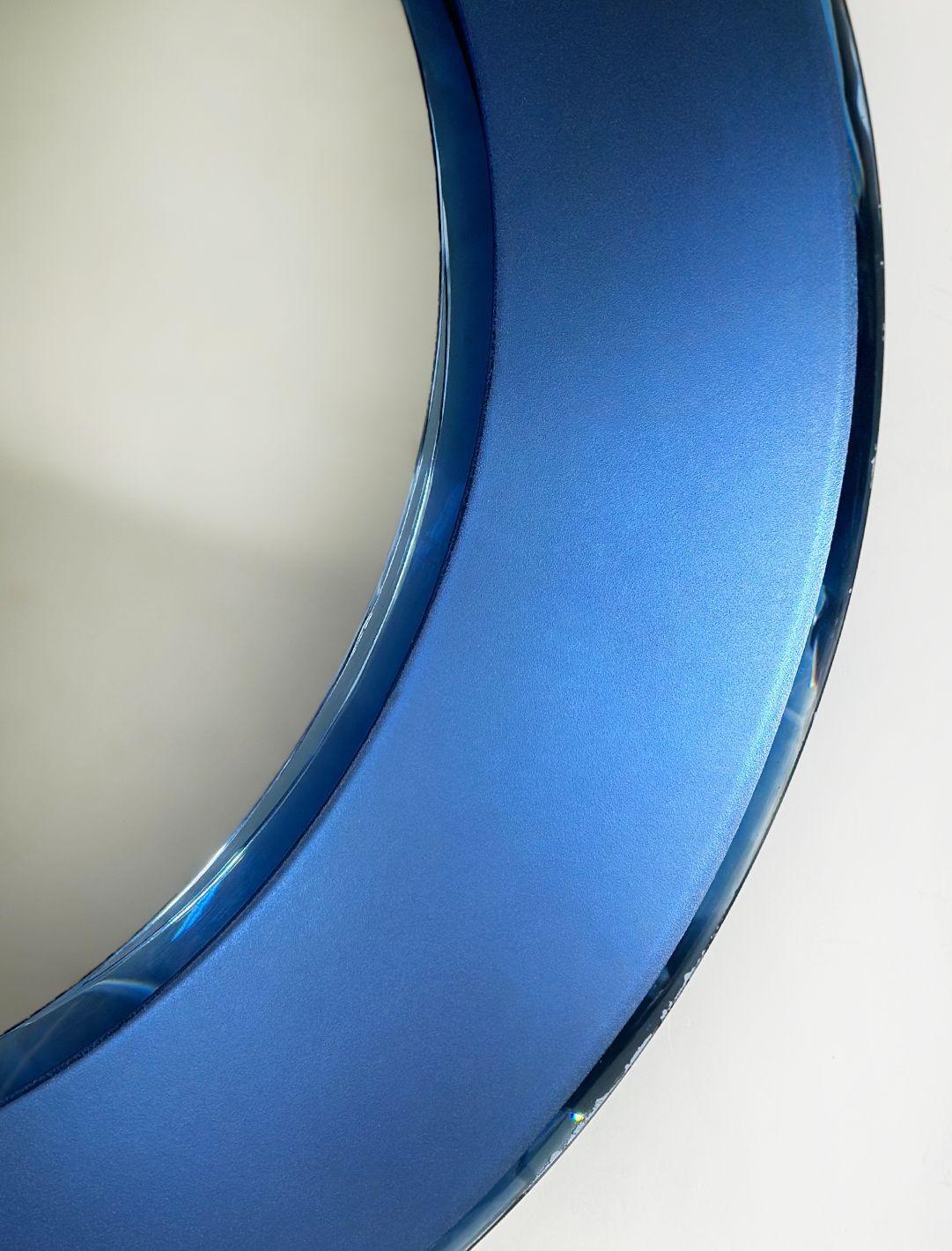 Mid-20th Century Vintage Cobalt Blue Murano Glass Mirror by Max Ingrand for Fontana Arte For Sale