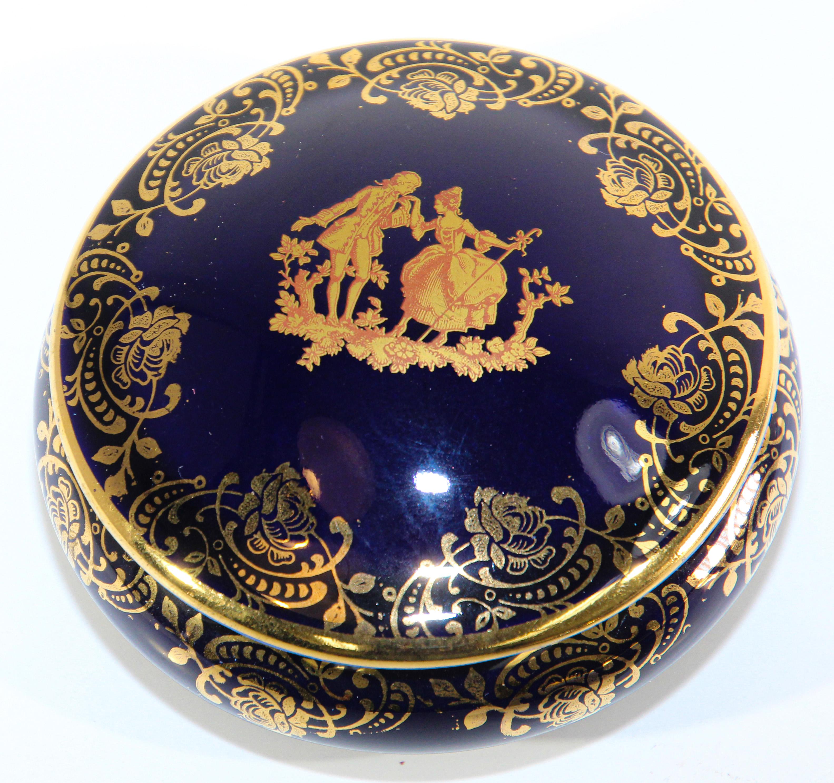 limoges blue and gold