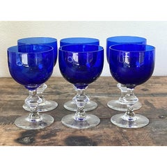 Vintage Cobalt Blue Stemware - Set of 6