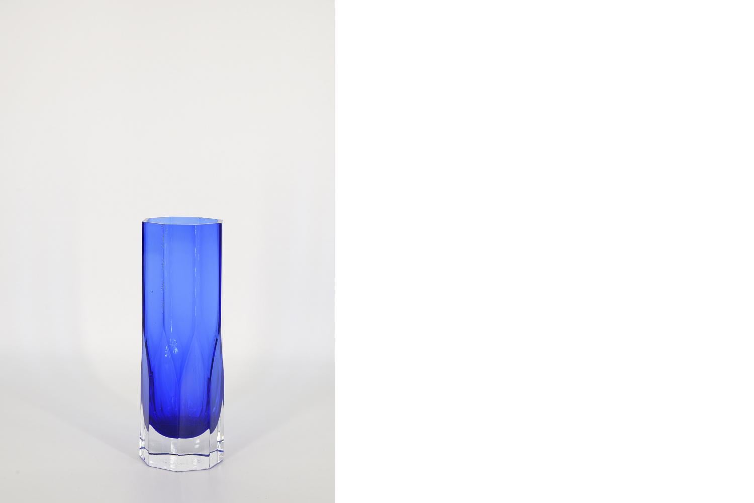 Scandinavian Modern Vintage Scandinavian Mid-century Modern Swedish Tall Cobalt Glass Vase, 1950s