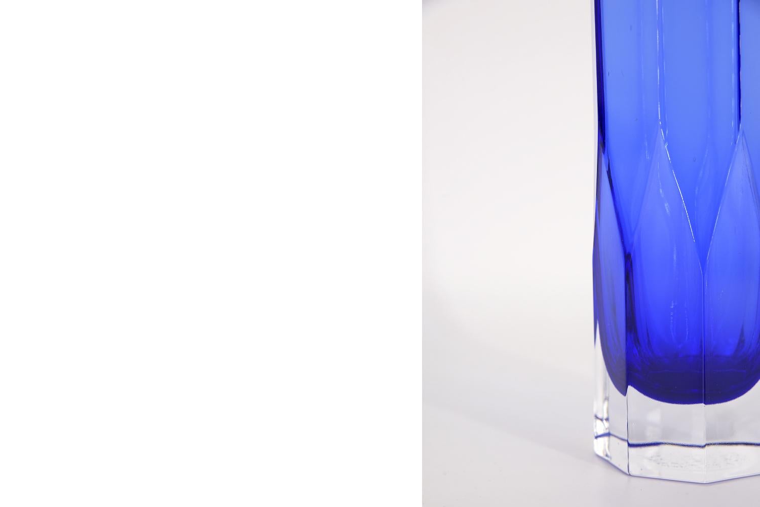 Mid-20th Century Vintage Scandinavian Mid-century Modern Swedish Tall Cobalt Glass Vase, 1950s