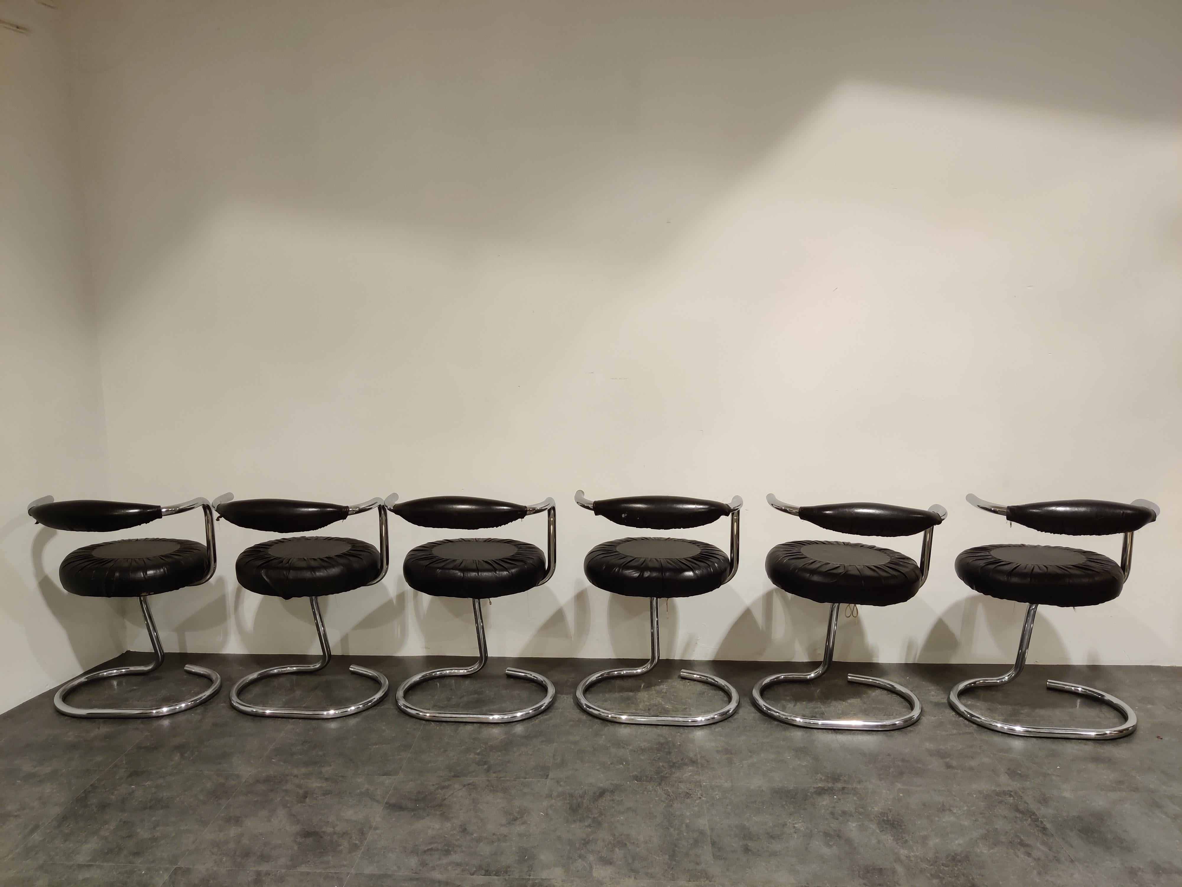 Vintage Cobra Dining Chairs by Giotto Stoppino, 1970s In Good Condition In HEVERLEE, BE
