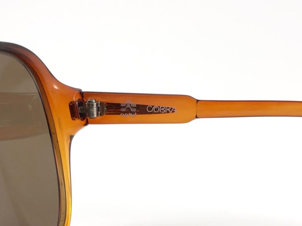 Vintage Cobra Optyl Ombre 3020 Two Tone Amber Oversized Optyl Sunglasses 3