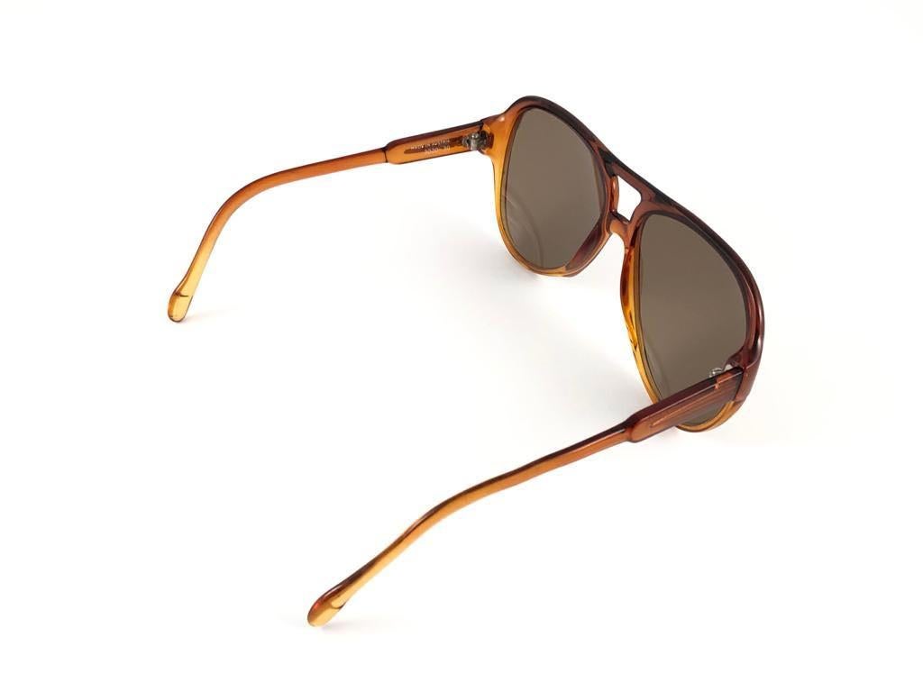 Vintage Cobra Optyl Ombre 3020 Two Tone Amber Oversized Optyl Sunglasses 1
