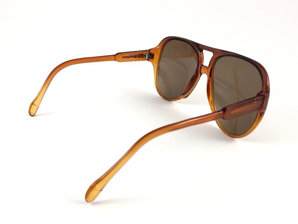 Vintage Cobra Optyl Ombre 3020 Two Tone Amber Oversized Optyl Sunglasses 2