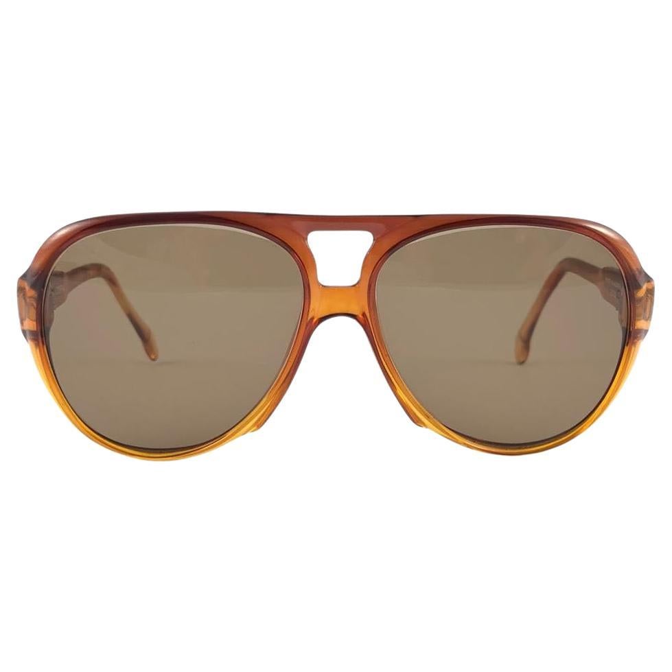 Vintage Cobra Optyl Ombre 3020 Two Tone Amber Oversized Optyl Sunglasses