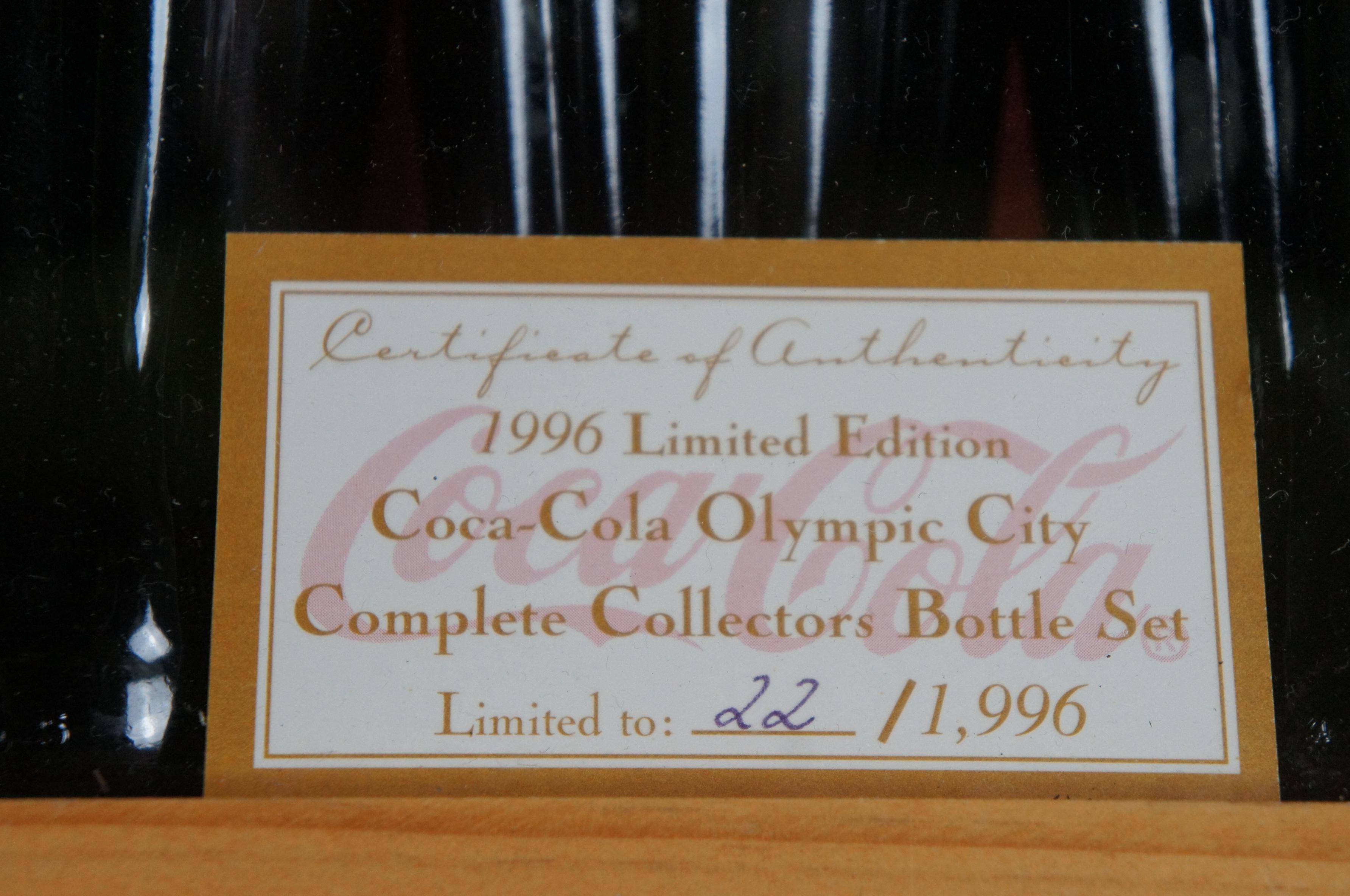 Vintage Coca Cola 1996 Olympische Stadt Komplettes Sammler-Kake-Flaschen-Set 15