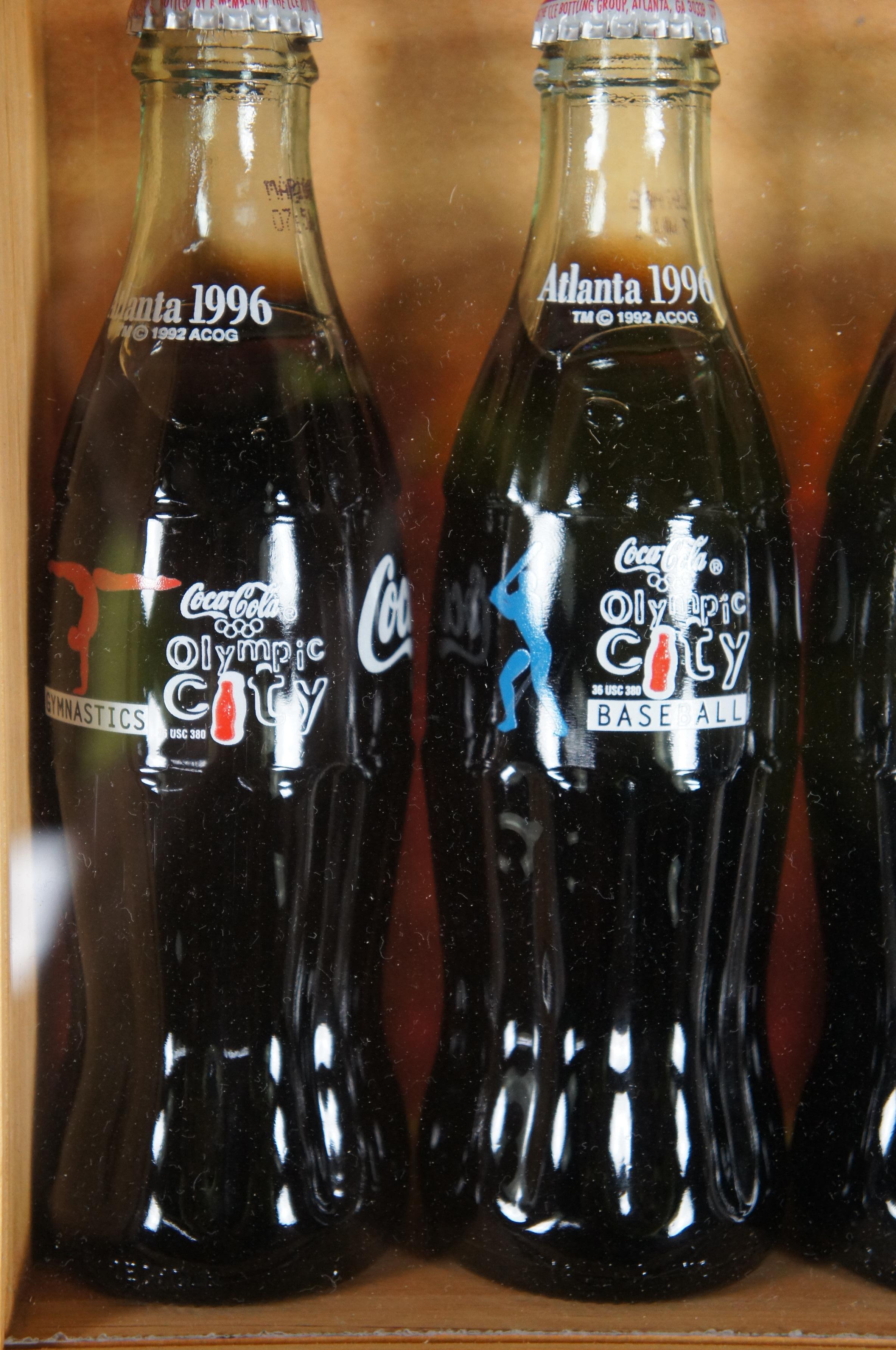 Vintage Coca Cola 1996 Olympische Stadt Komplettes Sammler-Kake-Flaschen-Set 15