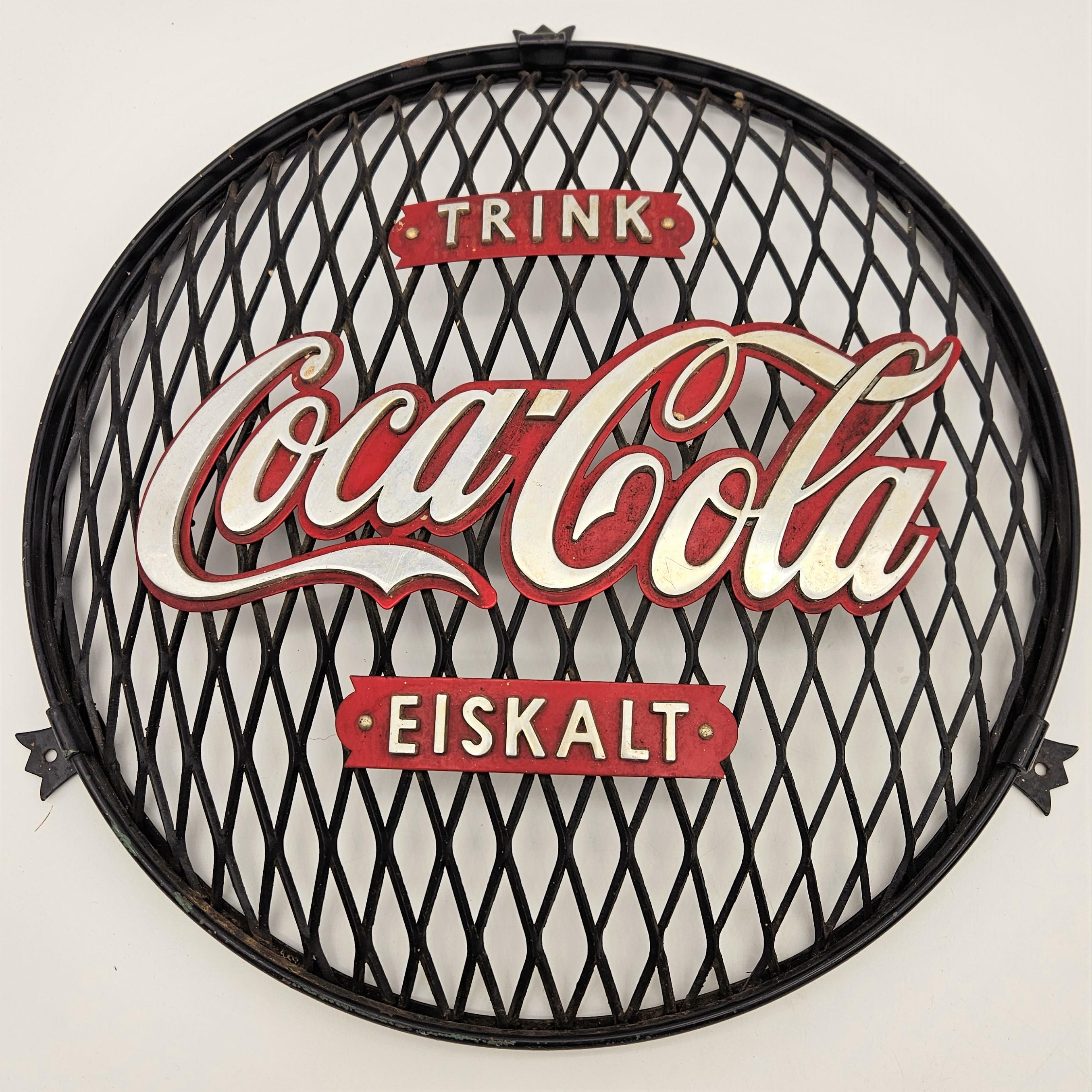Cubierta de abanico publicitario Coca - Cola Vintage. 1950 -  1959 Alemán en venta