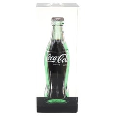 Vintage Pop Art Coca- Cola Bottle Embedded Lucite Sculpture