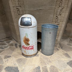 Vintage Coca Cola Trash Can Mid-Century