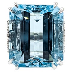 Vintage Cocktail Aquamarin
Diamant Ring in 18k