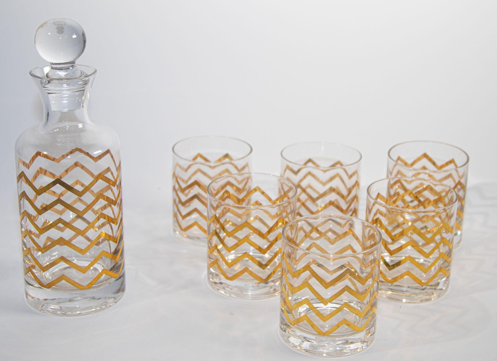 Vintage Cocktail Barware Glasses and Pitcher 3
