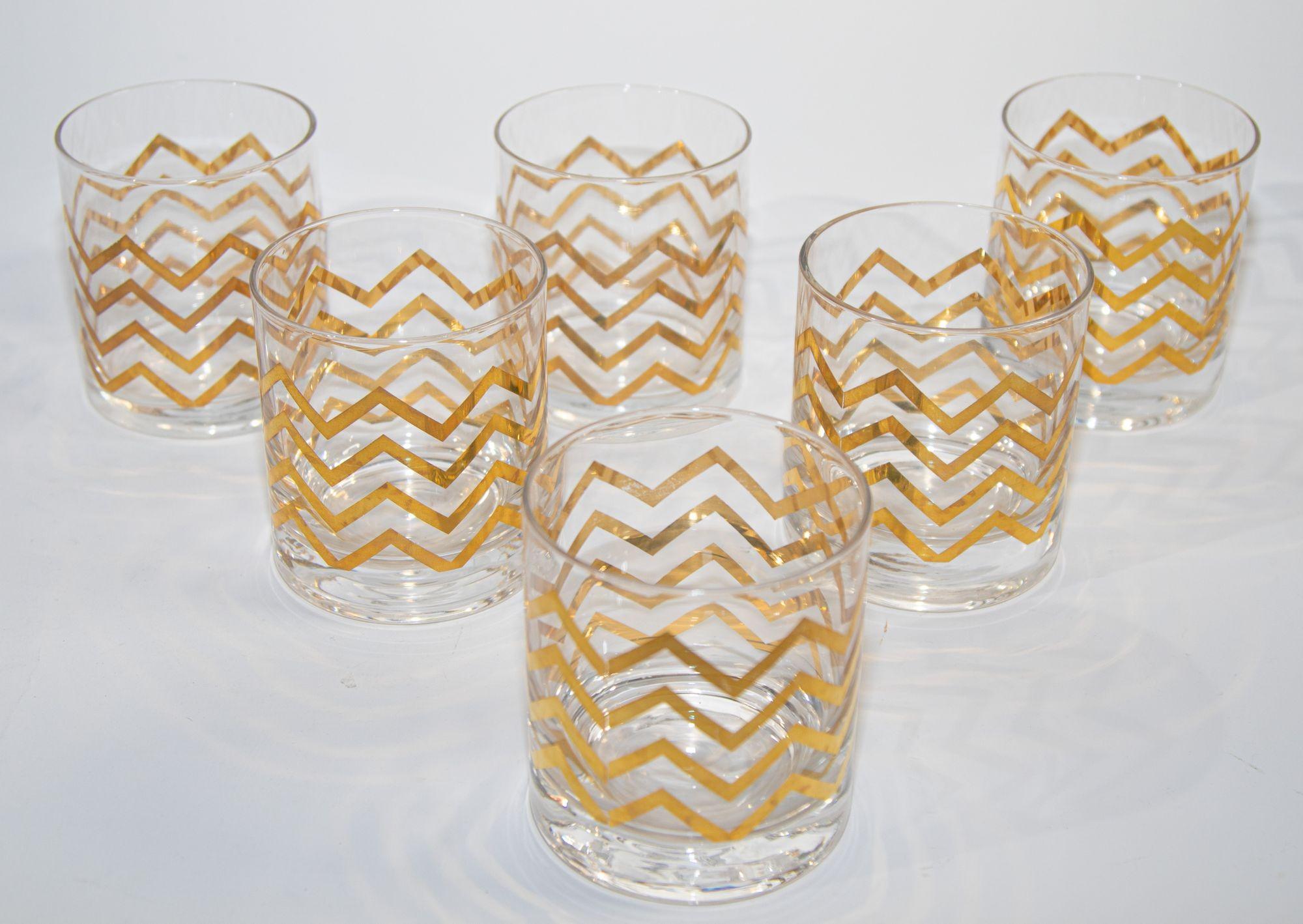 20th Century Vintage Cocktail Barware Glasses and Pitcher