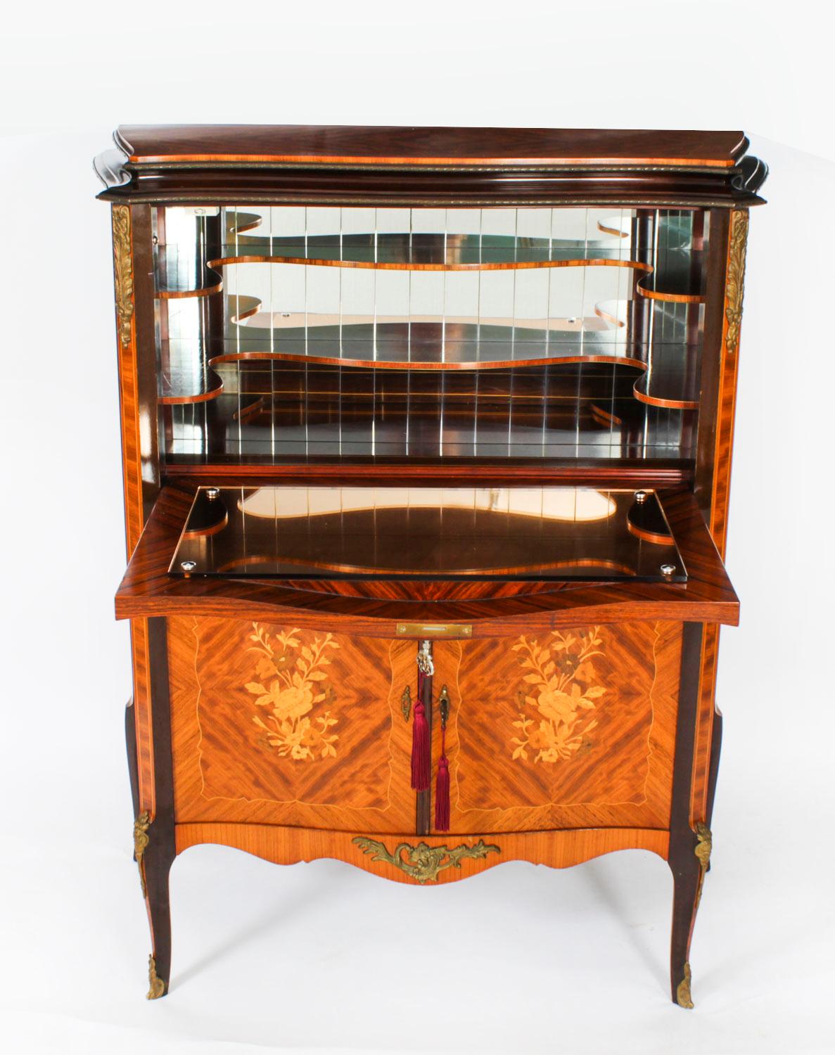 Glass Vintage Cocktail Drinks Bar Cabinet Epstein Mid 20th Century For Sale