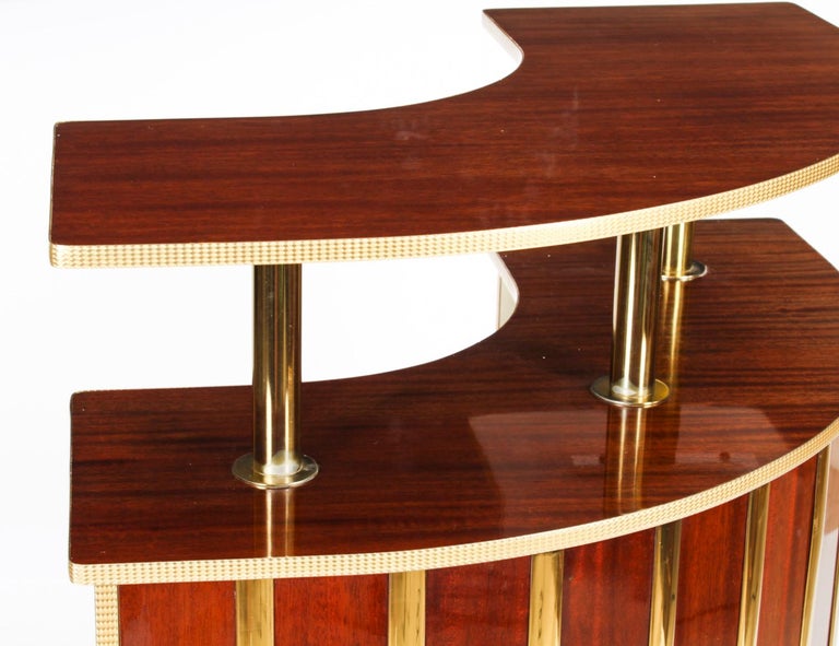 Vintage Cocktail Drinks Bar Wine Bar Dry Bar and 2 Stools 20th