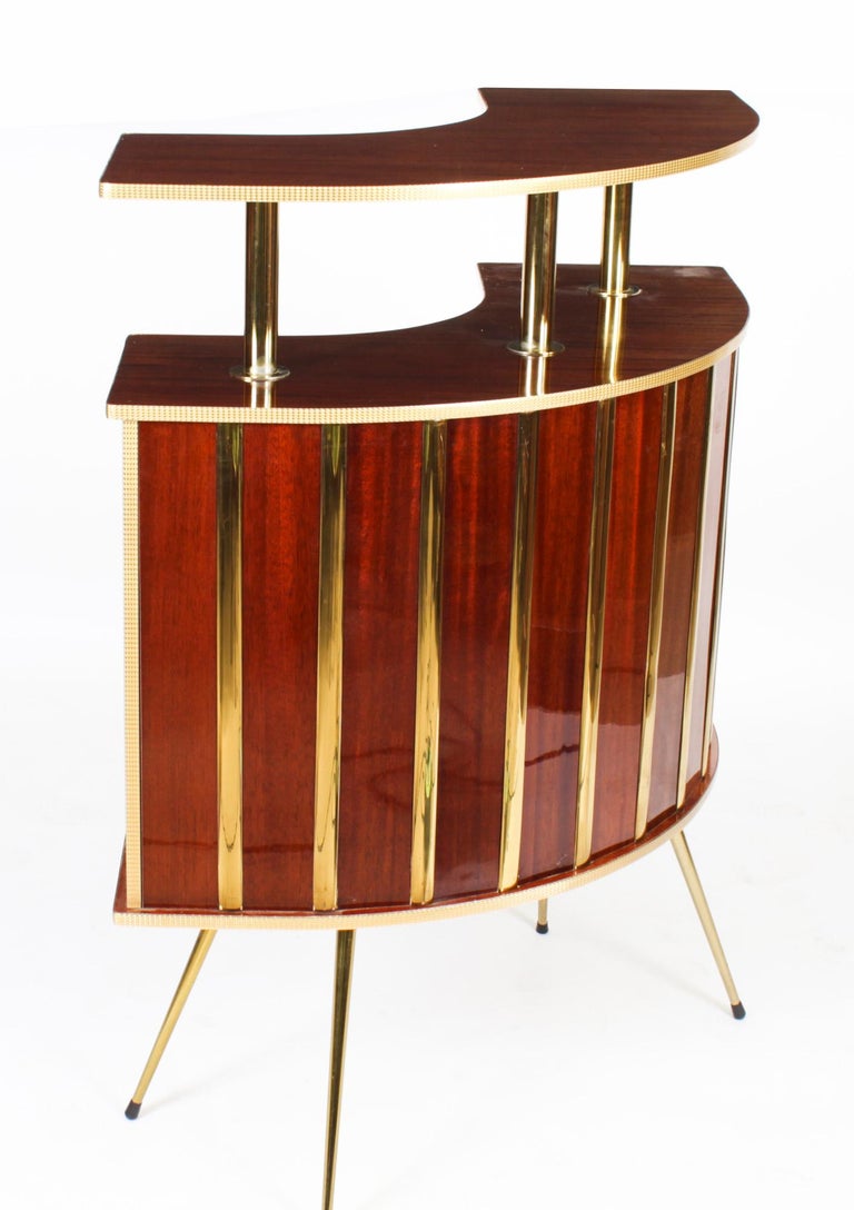 Vintage Cocktail Drinks Bar Wine Bar Dry Bar and 2 Stools 20th