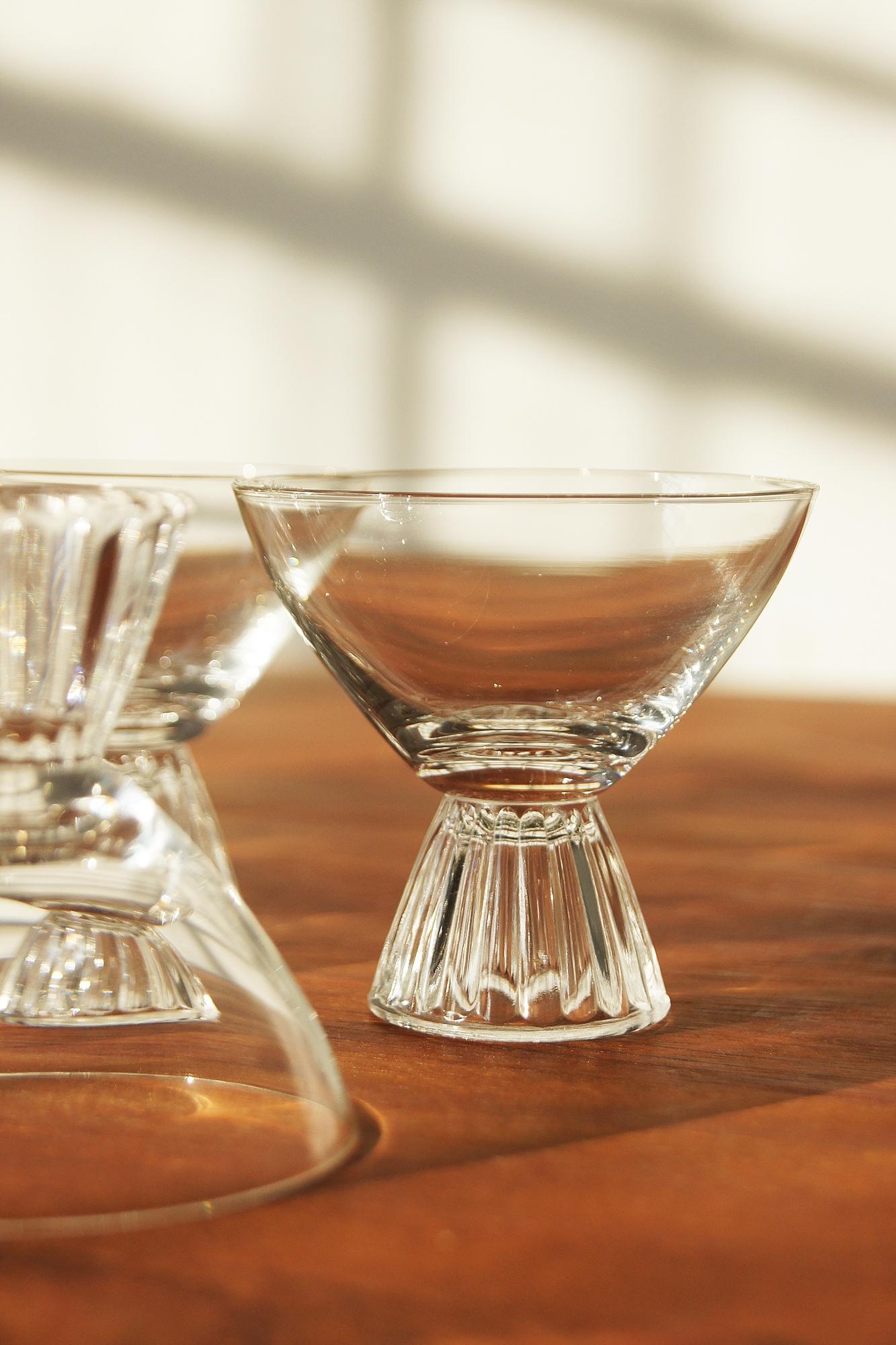 Crystal Vintage Cocktail Glasses in the style of Paden City, Set of 8 For Sale