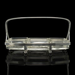 Vintage Cocktail Party Aperitif Tray, English, Silver Plated, Service, Art Deco