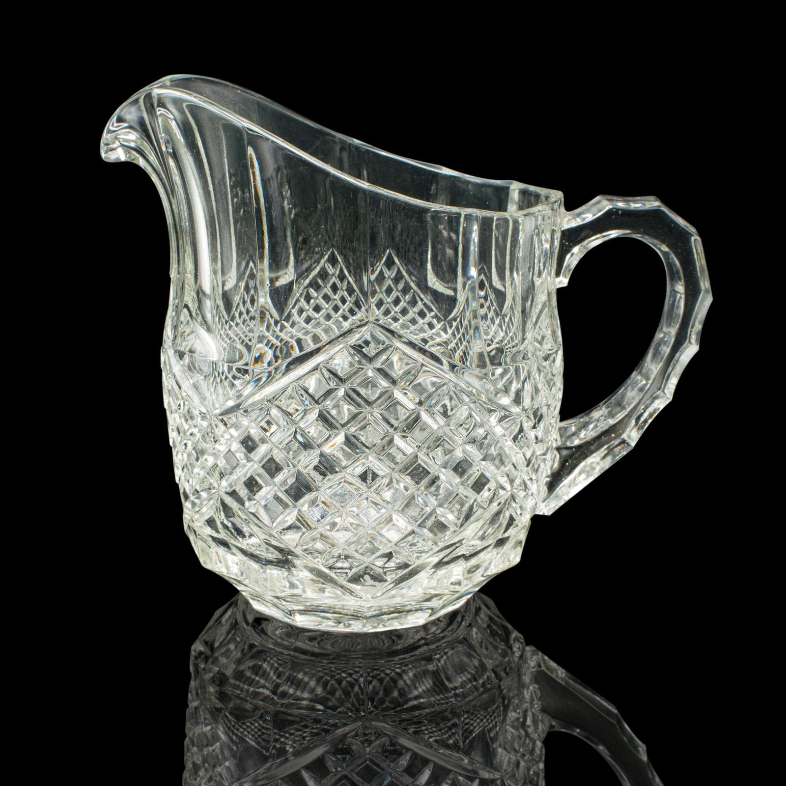 Vintage Cocktail Ausgießer, Englisch, geschliffenes Glas, Punschkrug, Mitte des Jahrhunderts, CIRCA 1960 im Zustand „Gut“ im Angebot in Hele, Devon, GB