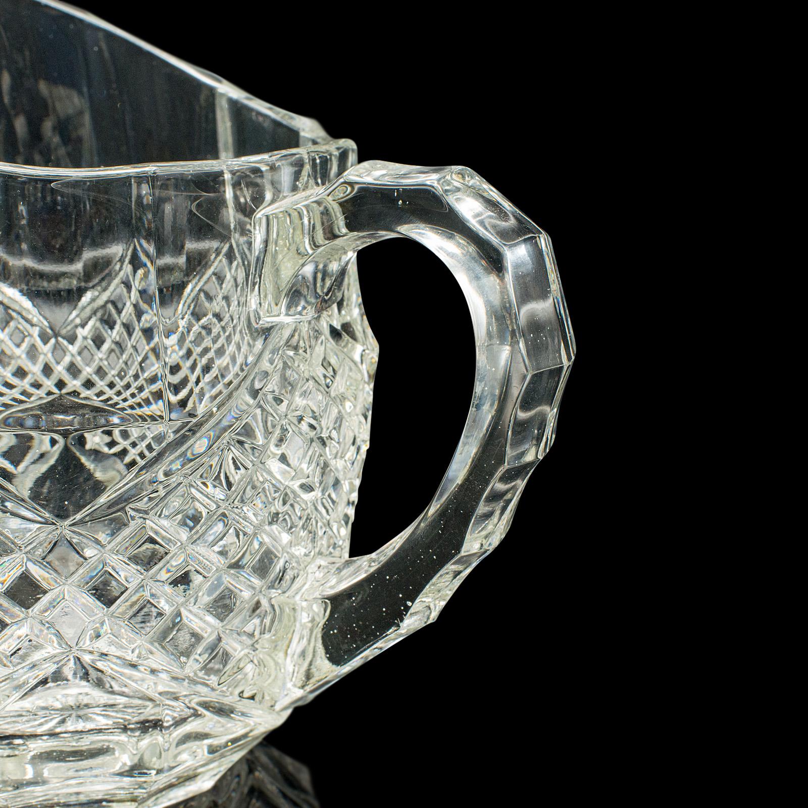 Vintage Cocktail Ausgießer, Englisch, geschliffenes Glas, Punschkrug, Mitte des Jahrhunderts, CIRCA 1960 im Angebot 2