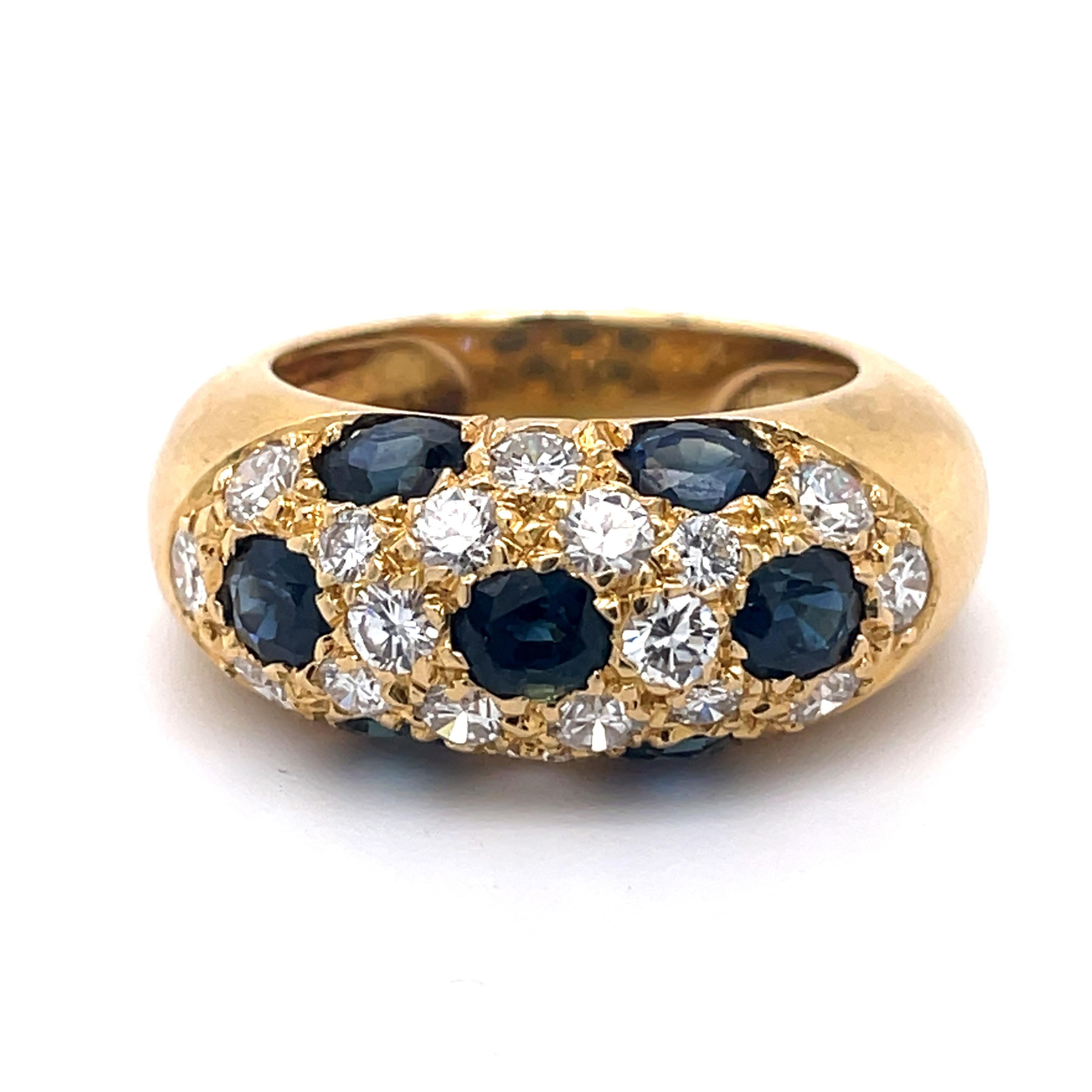 ~~ S e t t i n g ~~
Solid 18k Yellow Gold
10.20 grams
Ring Size 6.5 US

~~ Stones ~~
Main Stone:
Oval Shape Natural Sapphire In Weight Of 2.10 Ct (Approx.) 
Color  - Blue

Side Stones:
Round Shape Natural Diamond In Weight Of 0.99 Ct