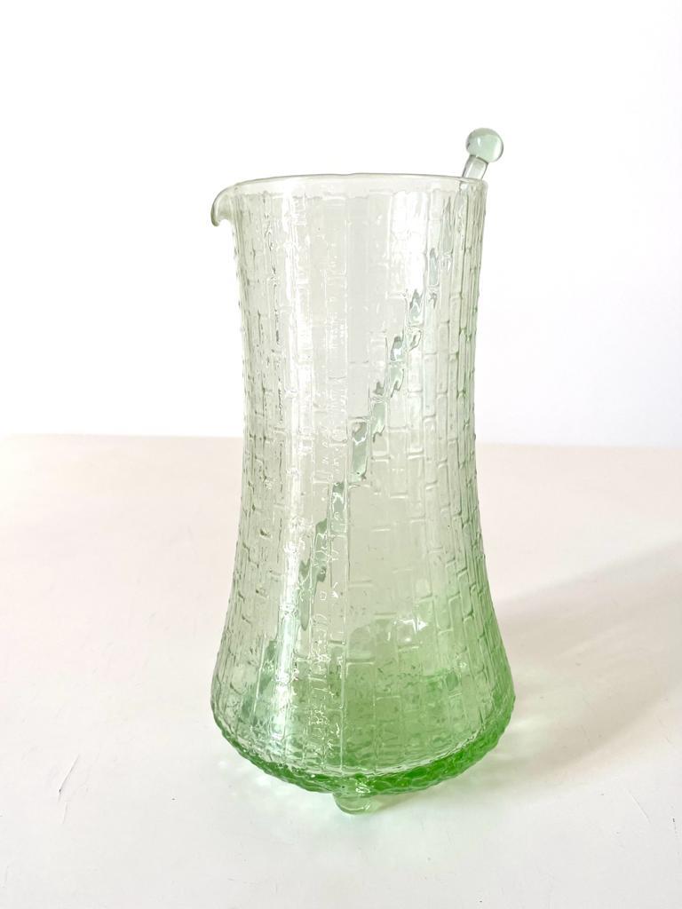 Vintage Green Glass Cocktail Set, Italy 1960s In Good Condition For Sale In Ceglie Messapica, IT